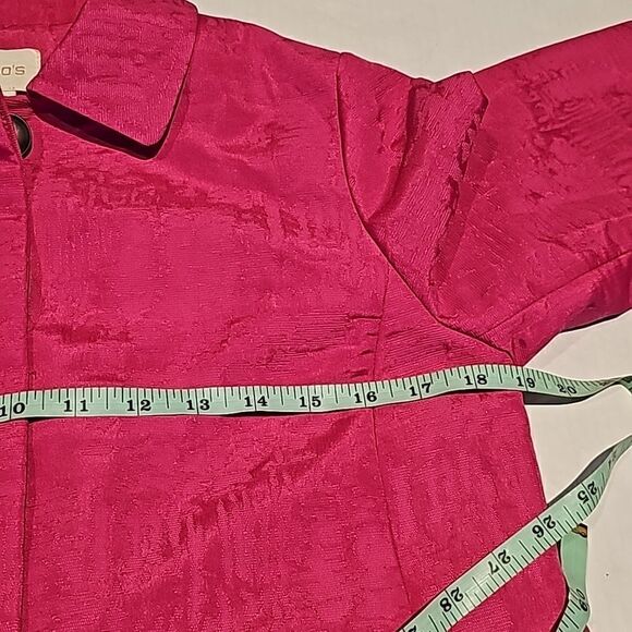 Chicos bright pink 3/4 sleeve 4 button jacket  size 0 petite - Picture 5 of 10